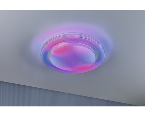LED plafondlamp 24W 750 lm RGB Ø 37,5 cm SpacyColor chroom + afstandsbediening + regenboogeffect + instelbaar wit + nachtlampfunctie