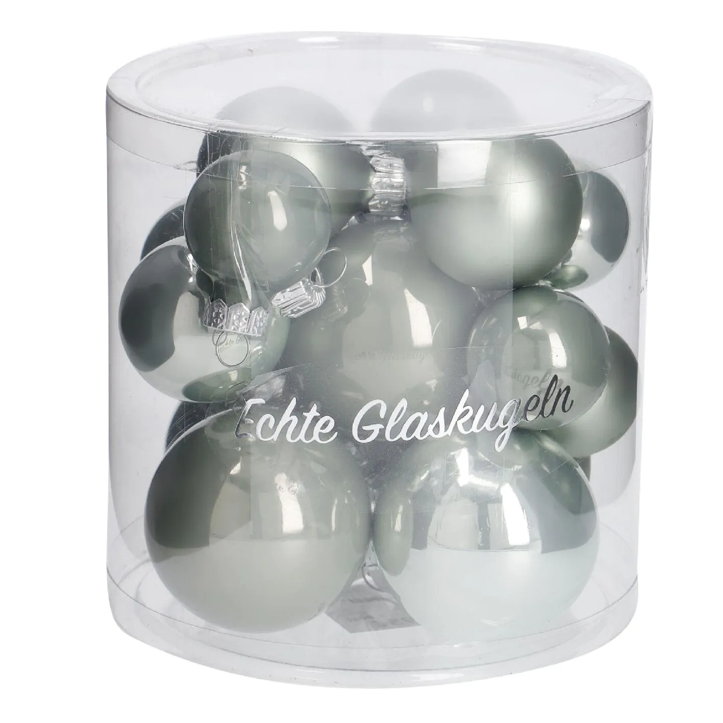 17er Weihnachtskugel Set Glaskugeln Mix, mint