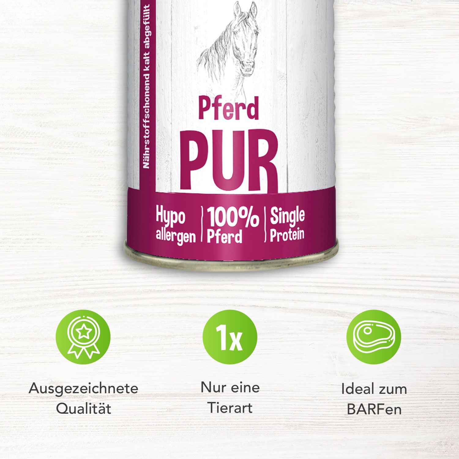Schecker Dosenfutter für Hunde - Pferd PUR
