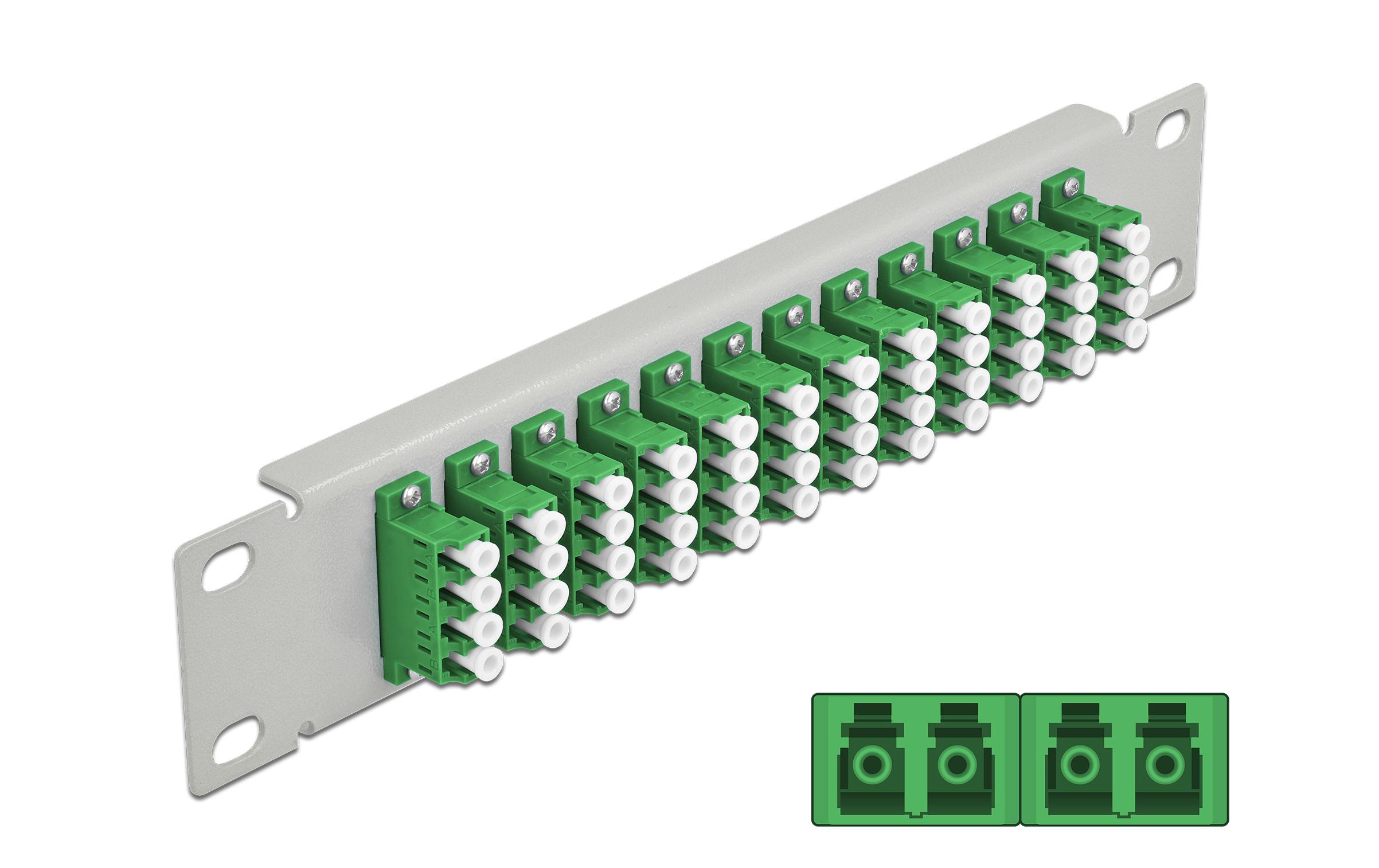 Verteilerplatte 10″ LWL Patchpanel 12 Port LC Quad grau10″ LWL Patchpanel 12 Port LC Quad grün 1 HE grau