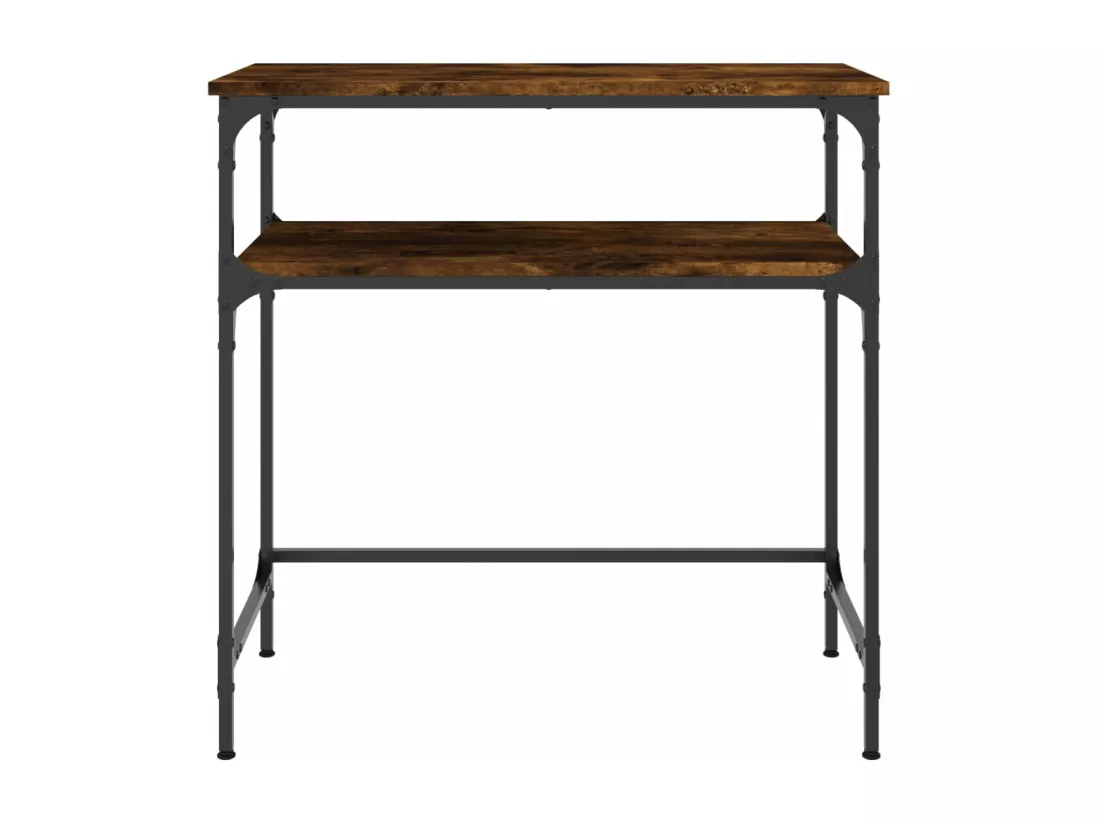 Table console chêne fumé 75x35,5x75 cm bois d'ingénierie