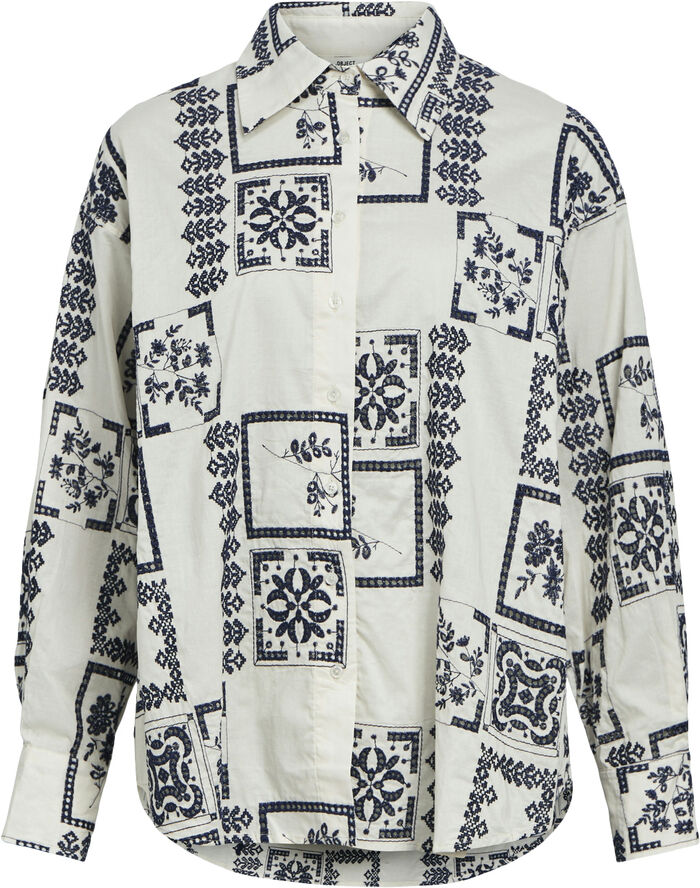 Object OBJDICTE L/S LO SHIRT CC1 AW White sand/sky captain embroidery