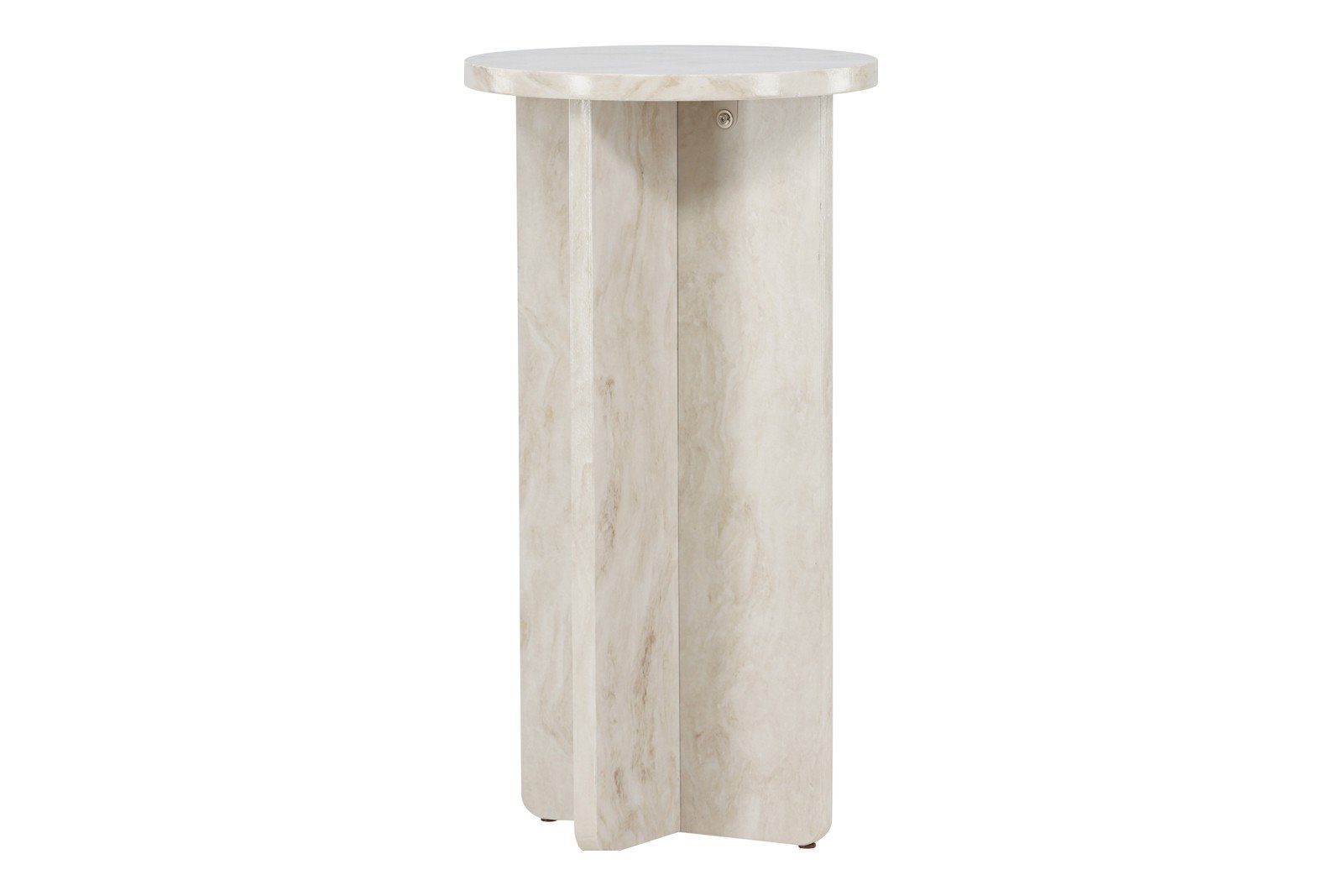 Ålesund Sidebord Beige fiberplate. Ø40 cm.