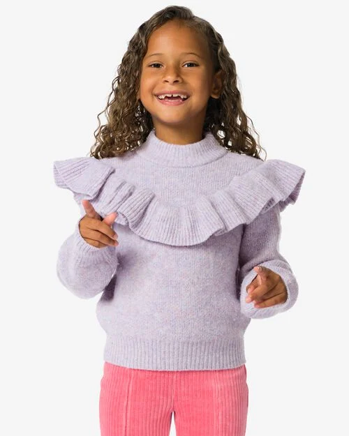 pull enfant en maille violet