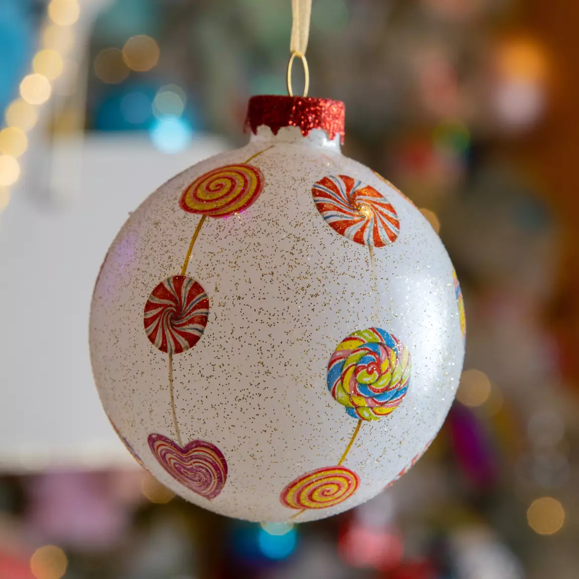 Lot de 12 boules de Noël (D80 mm) en verre Joy Multicolore