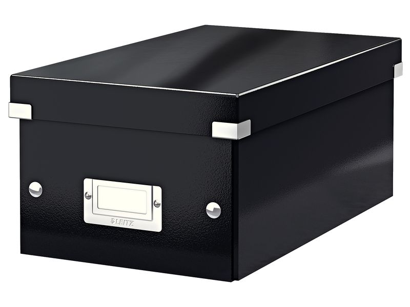 Leitz Aufbewahrungsbox 20 DVD-Hüllen, Schwarz Zusammenfaltbare Aufbewahrungslösung für DVDs, schwarz