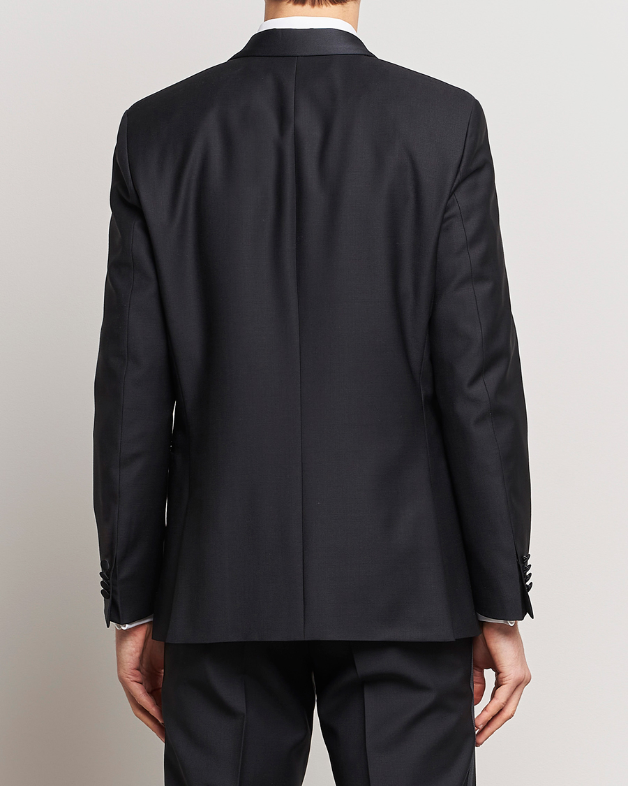 Oscar Jacobson Figaro Wool Tuxedo Blazer Black