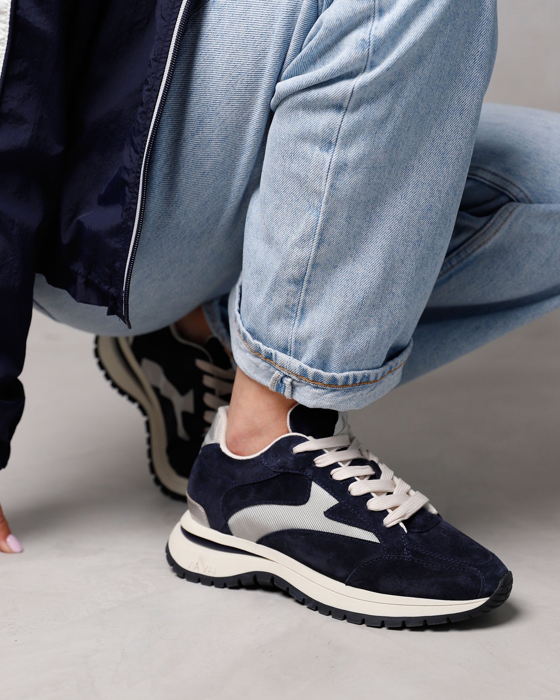VIA VAI blauwe dames sneakers Usher Riggs