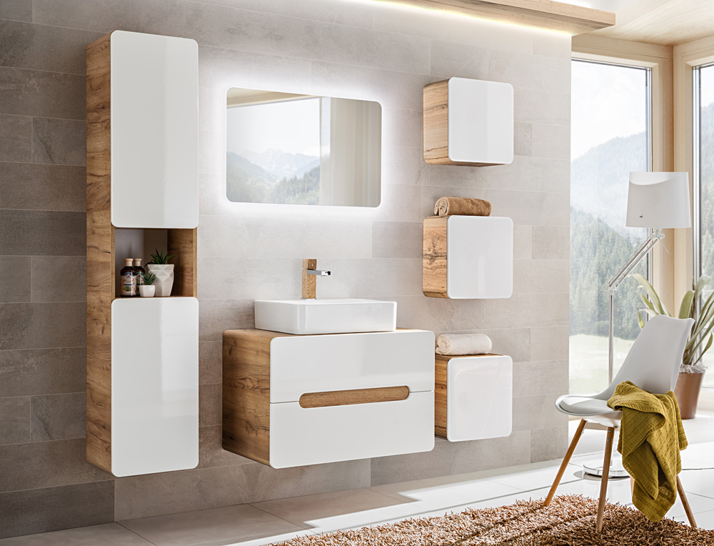 Comad Aruba White 800 FSC kolomkast 170x35cm eiken/wit