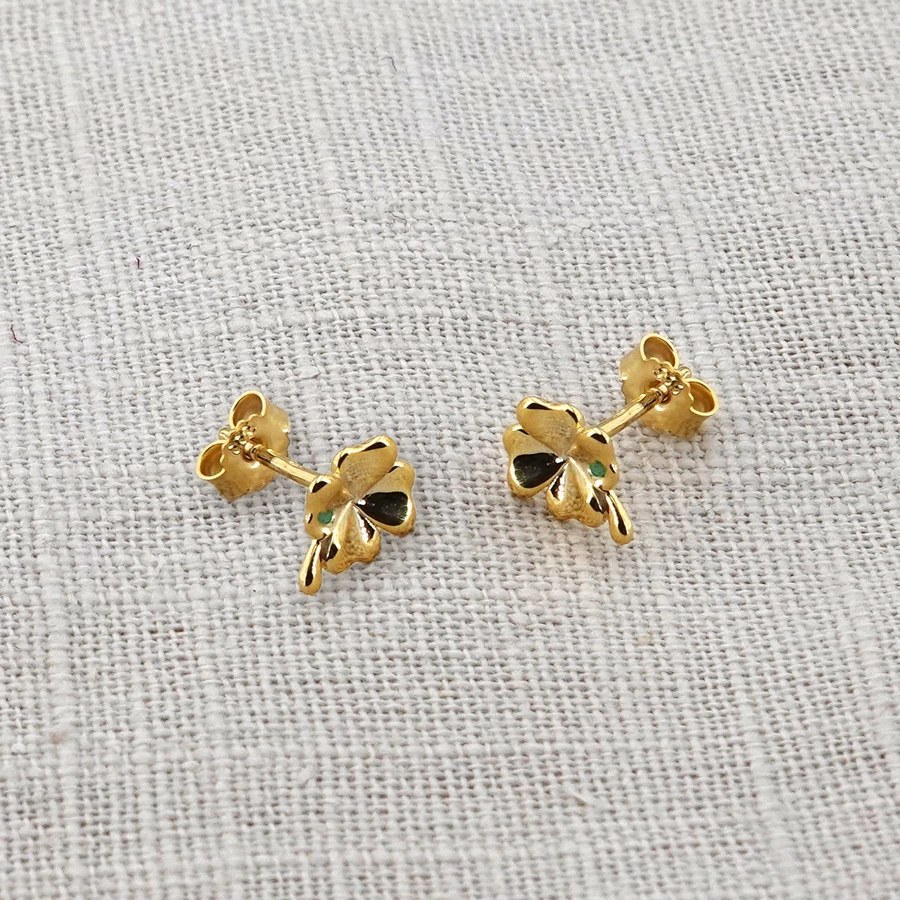 trendor Kinder-Ohrringe Gold 3338K Kleeblatt Ohrstecker gold