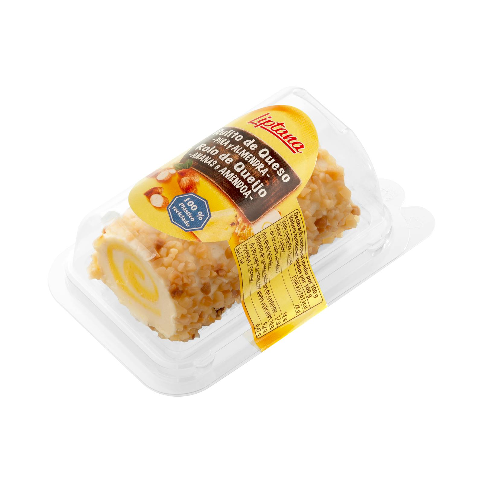 Rouleau de fromage Liptana à l'ananas et aux amandes