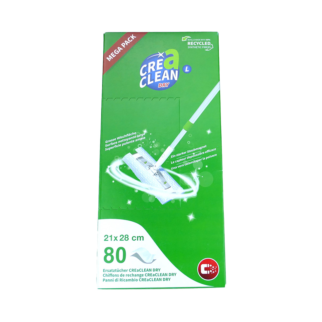 CREaCLEAN Ersatztücher trocken L, 80 Stk.