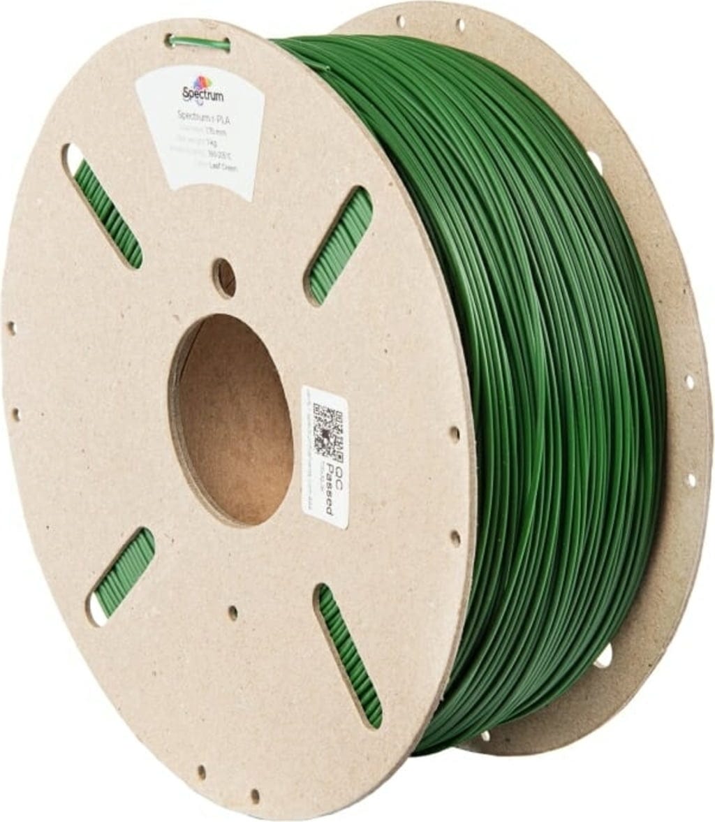 Spectrum  r-PLA Leaf Green, 1,75 mm / 1000 g    Umweltfreundlicheres Filament auf Pappspule