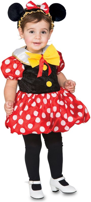 Witbaard Verkleedjurk Minnie Mouse Rood/wit 2-delig Mt 92/104