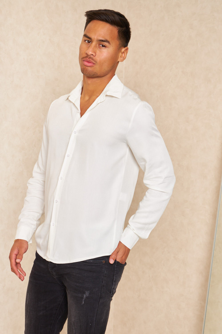 Chemise fluide manches longues blanche