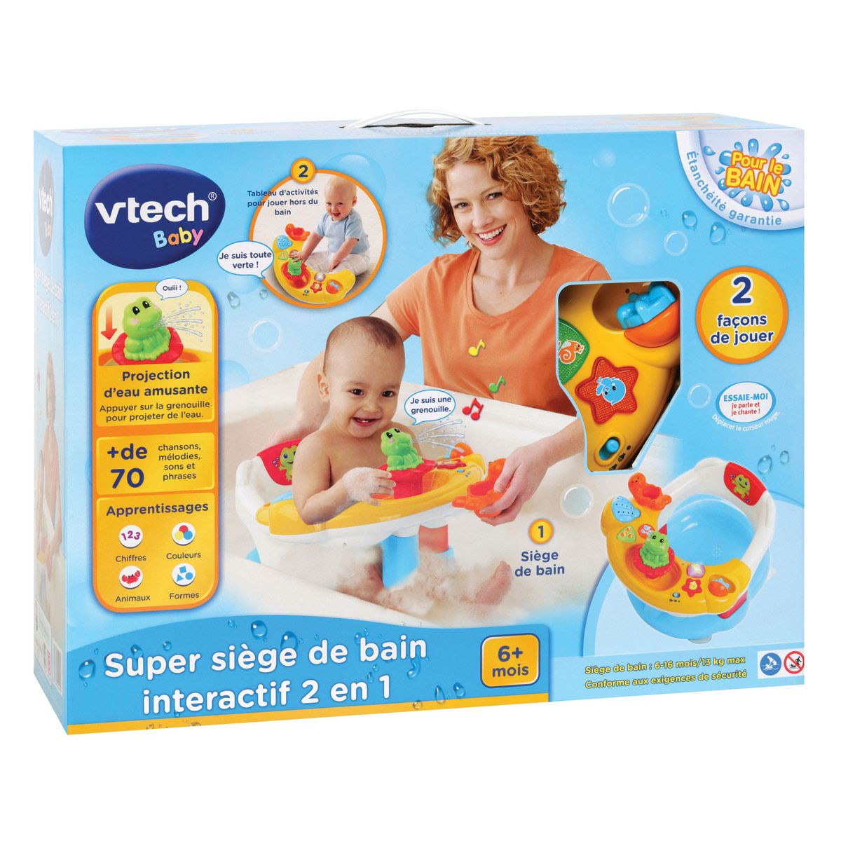 Super siège de bain interactif 2 en 1