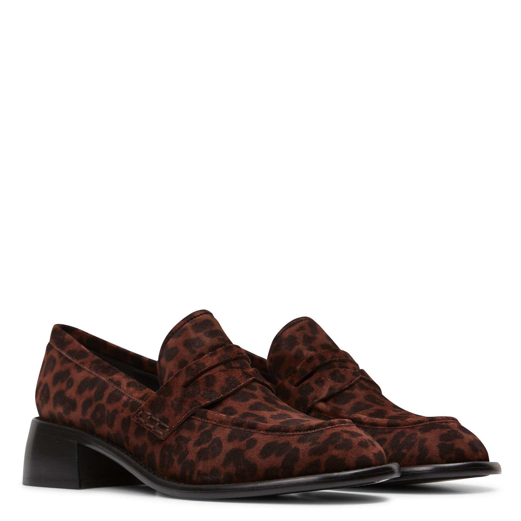ANAIS 50 - Mocassins à talons en cuir velours| Marron