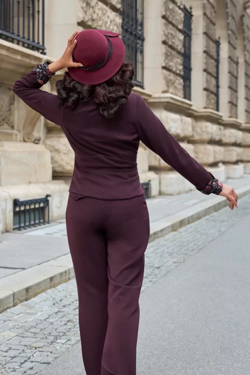 Miss Candyfloss Oheo Lavania blazer in aubergine