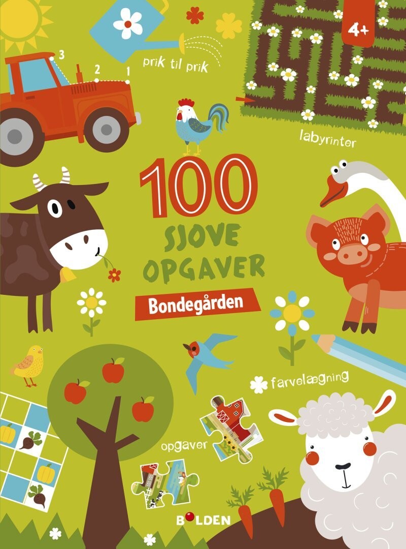100 Sjove Opgaver: Bondegården - Fra 4 År - Bog