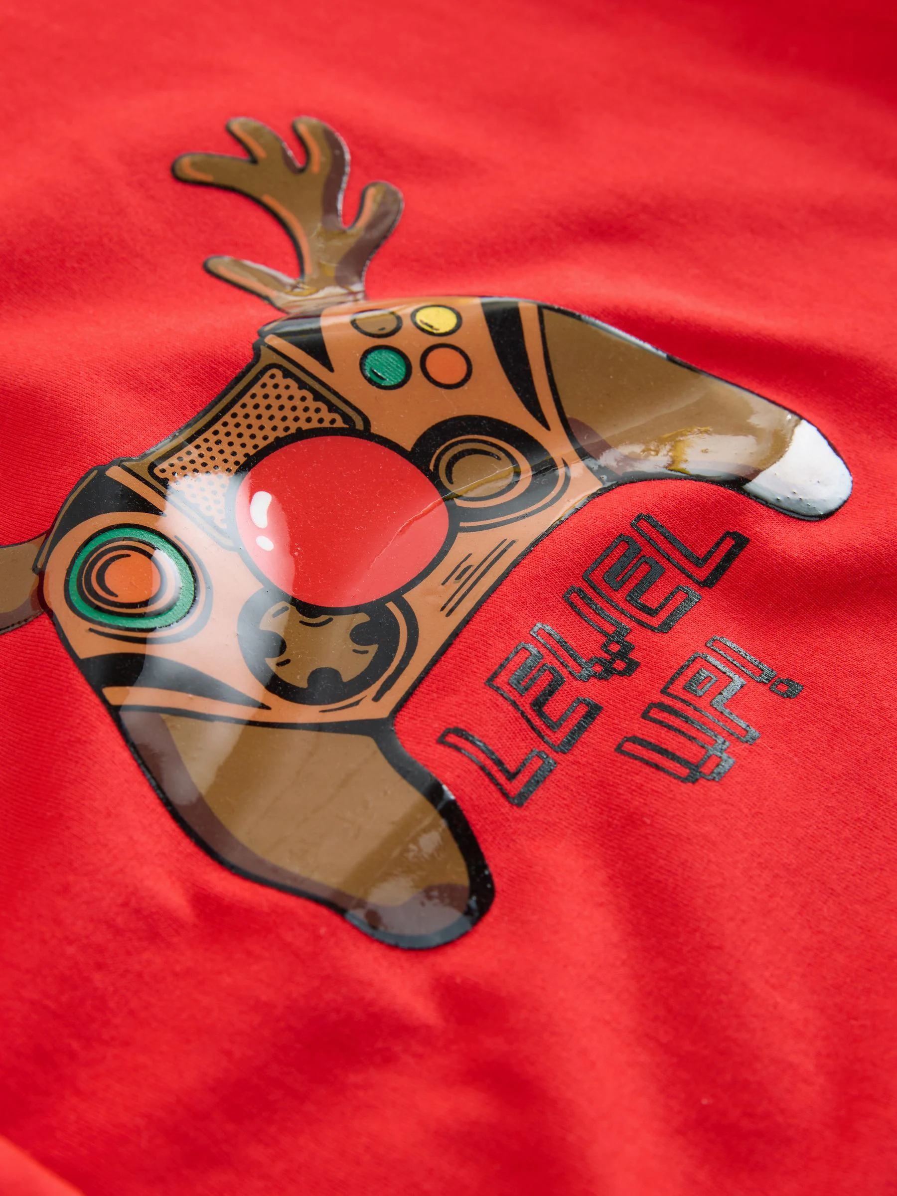 Rood met controller - Kerstmis T-shirt met Lange mouwen (3-16jr)