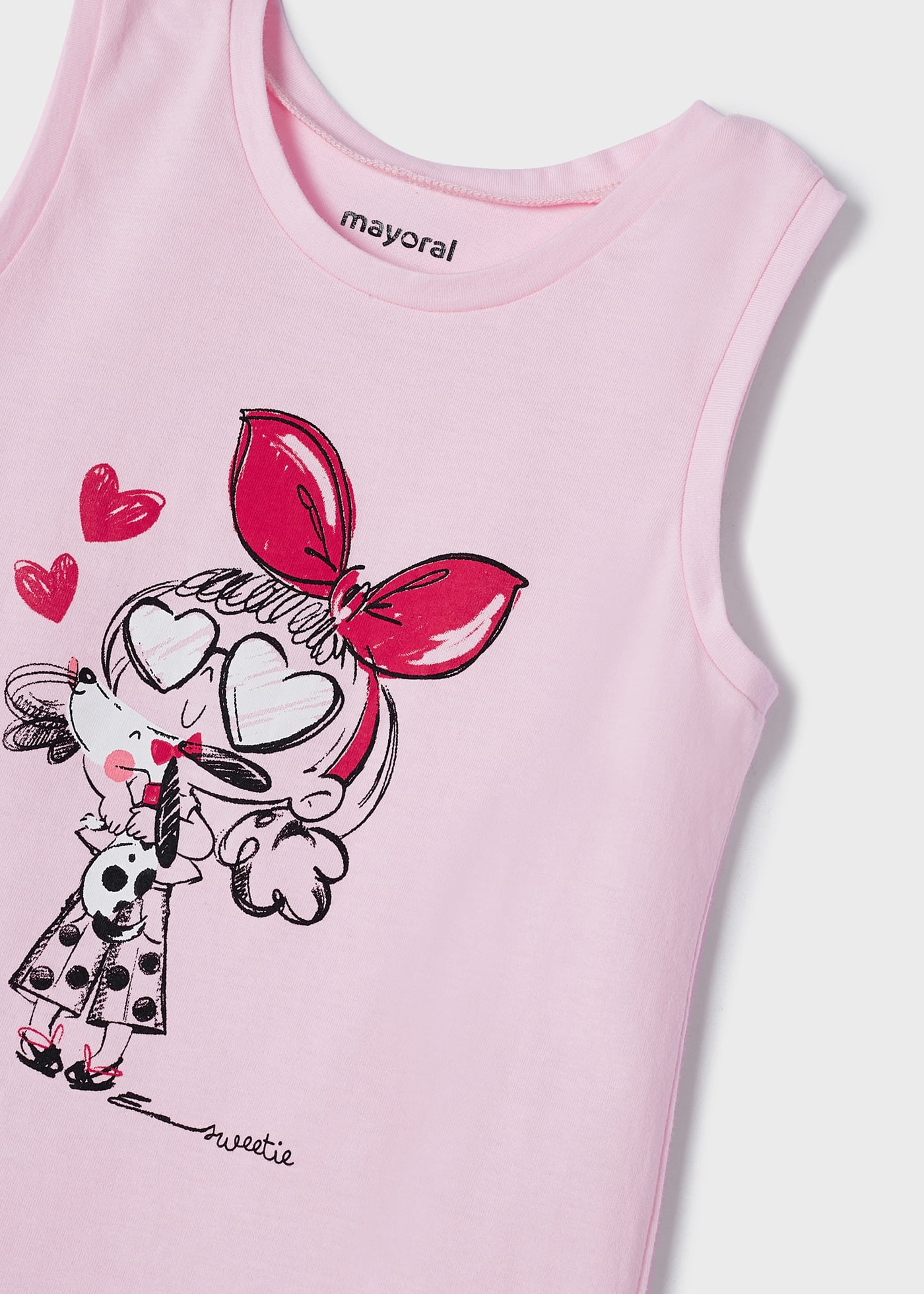 Pijama sem mangas de algodão sustentável para meninas