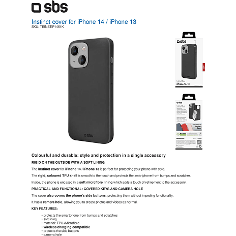 SBS iPhone 14/13 cover - Sort