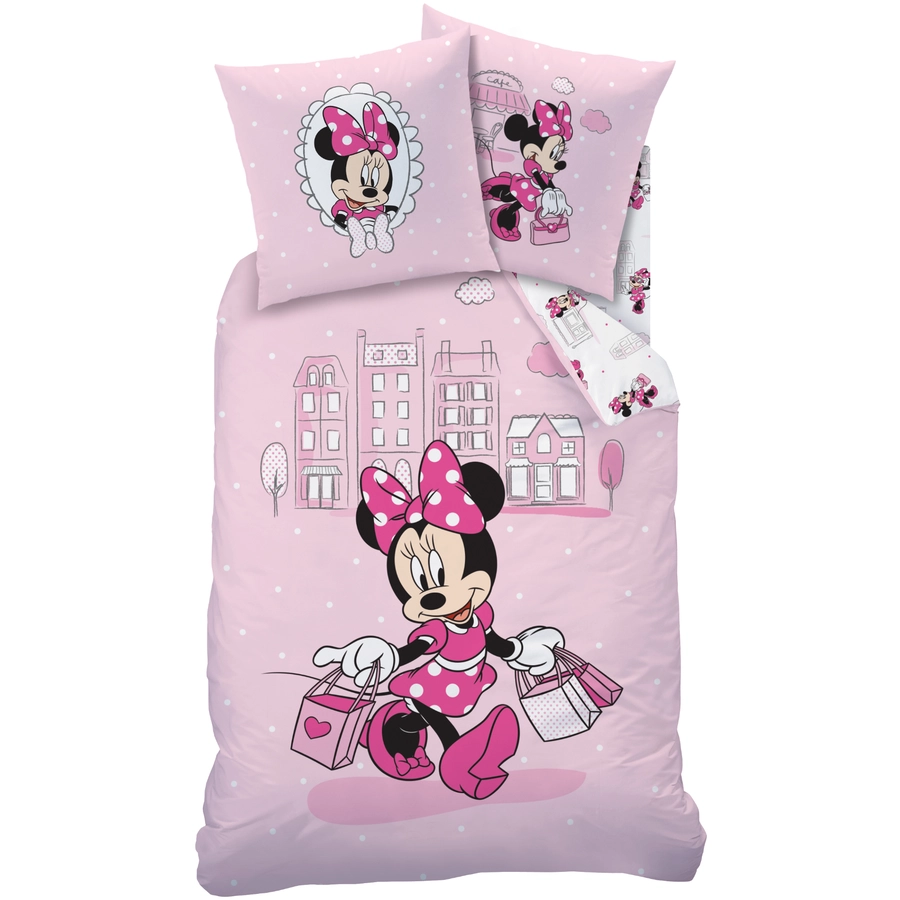 MTOnlinehandel Bettwäsche  Minnie Maus Mädchen-Bettwäsche, Renforce, 80x80 + 135x200 Minnie Maus Shopping