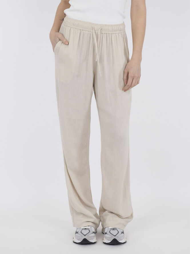 Neo Noir Sonar Drapy Linen Pants Natural