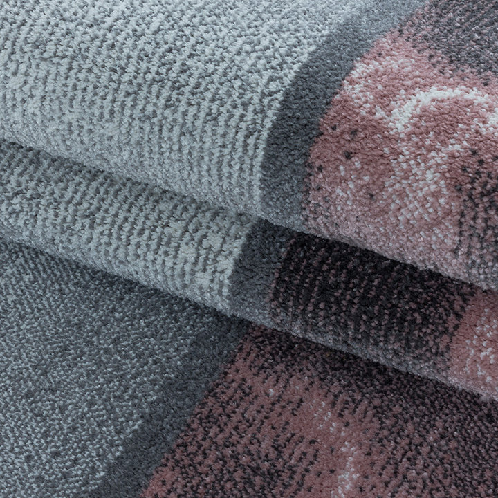 Modern vloerkleed - Optimism Box Roze/Grijs | Speels