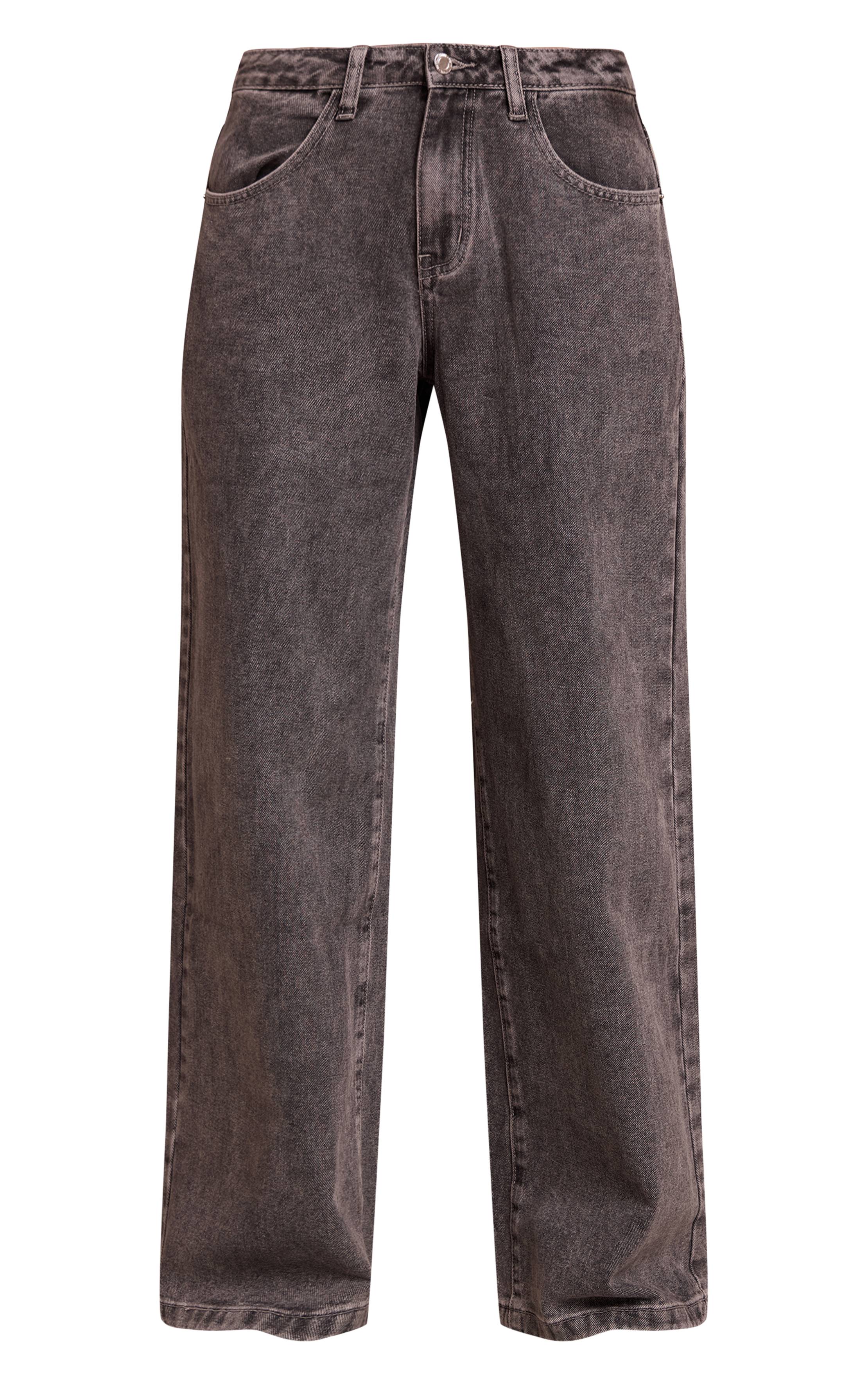 Washed Grey Jean En Denim Large Taille Mi-haute