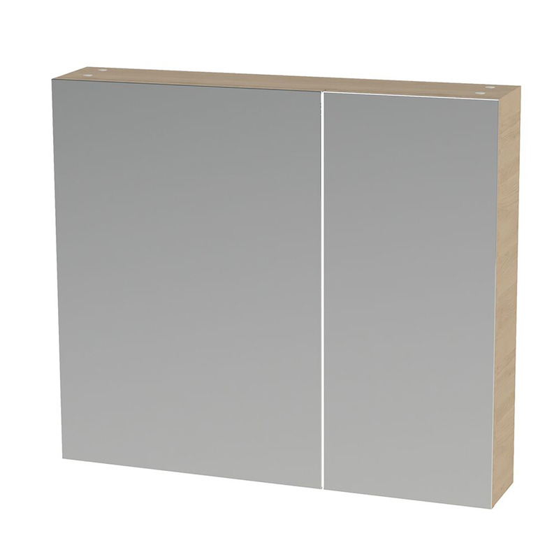 Tiger S-line Spiegelkast 80 cm met 2 enkelzijdige spiegeldeuren Naturel eik