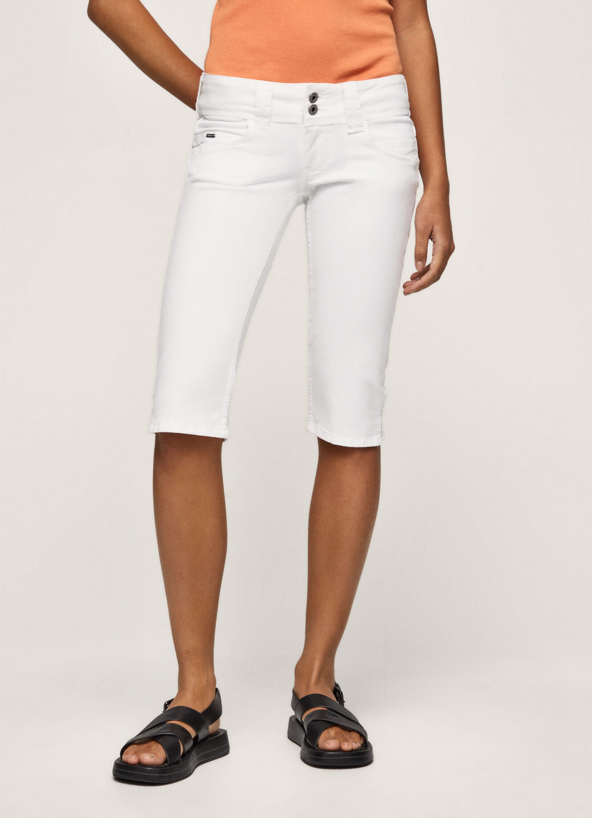 Shorts jeans cropped - branco