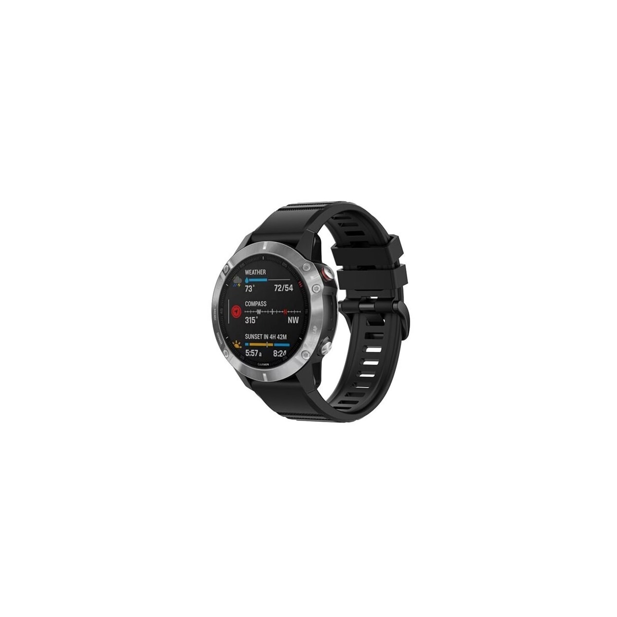 Silikonarmbånd Garmin Fenix 6X Svart