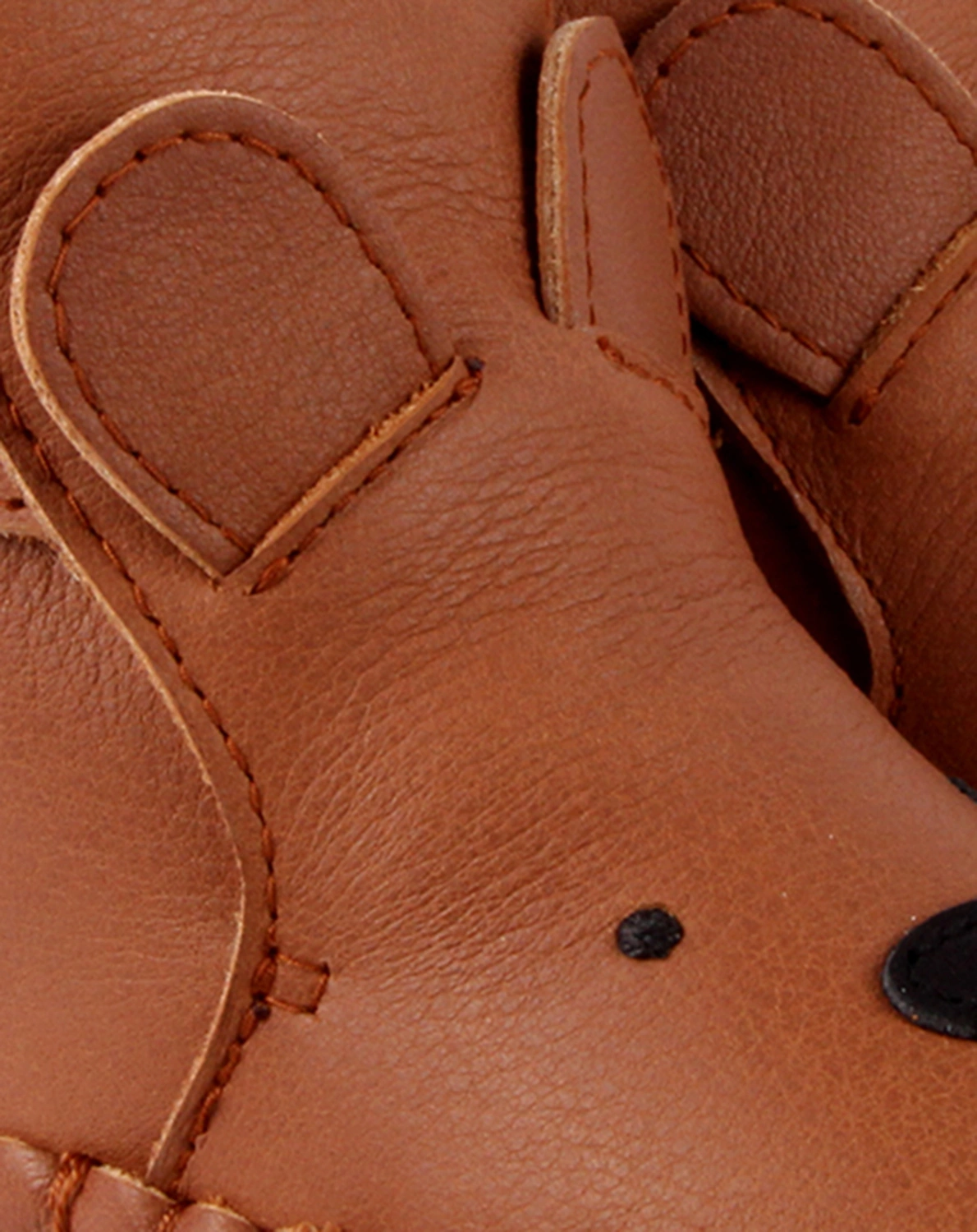 Krabbelschuhe KAPI CLASSIC - BEAR gefüttert in cognac