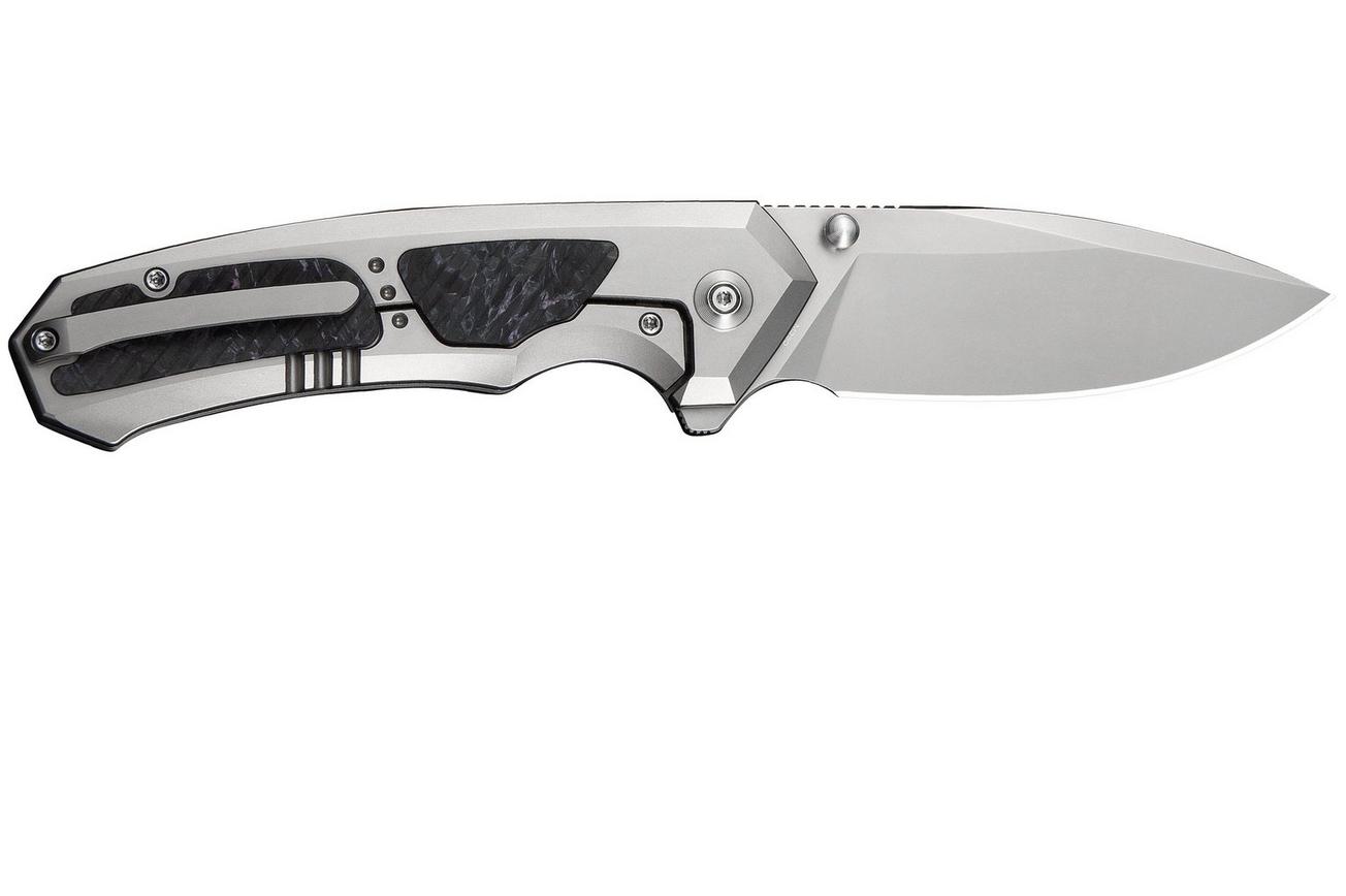 WE Knife Corwyn WE24088-2 Stonewashed Böhler M390, Gray Titanium Black Pink Carbonfiber, zakmes