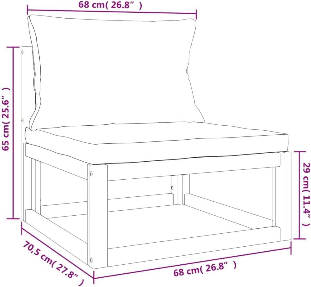 ZEYUAN 11-TLG. Garten-Lounge-Set mit Grünen Kissen Massivholz, Gartenmöbel Set, Balkon Lounge, Garden Furniture, Loungegarnitur, Balkonset, Sitzlounge Garten, Lounge Möbel
