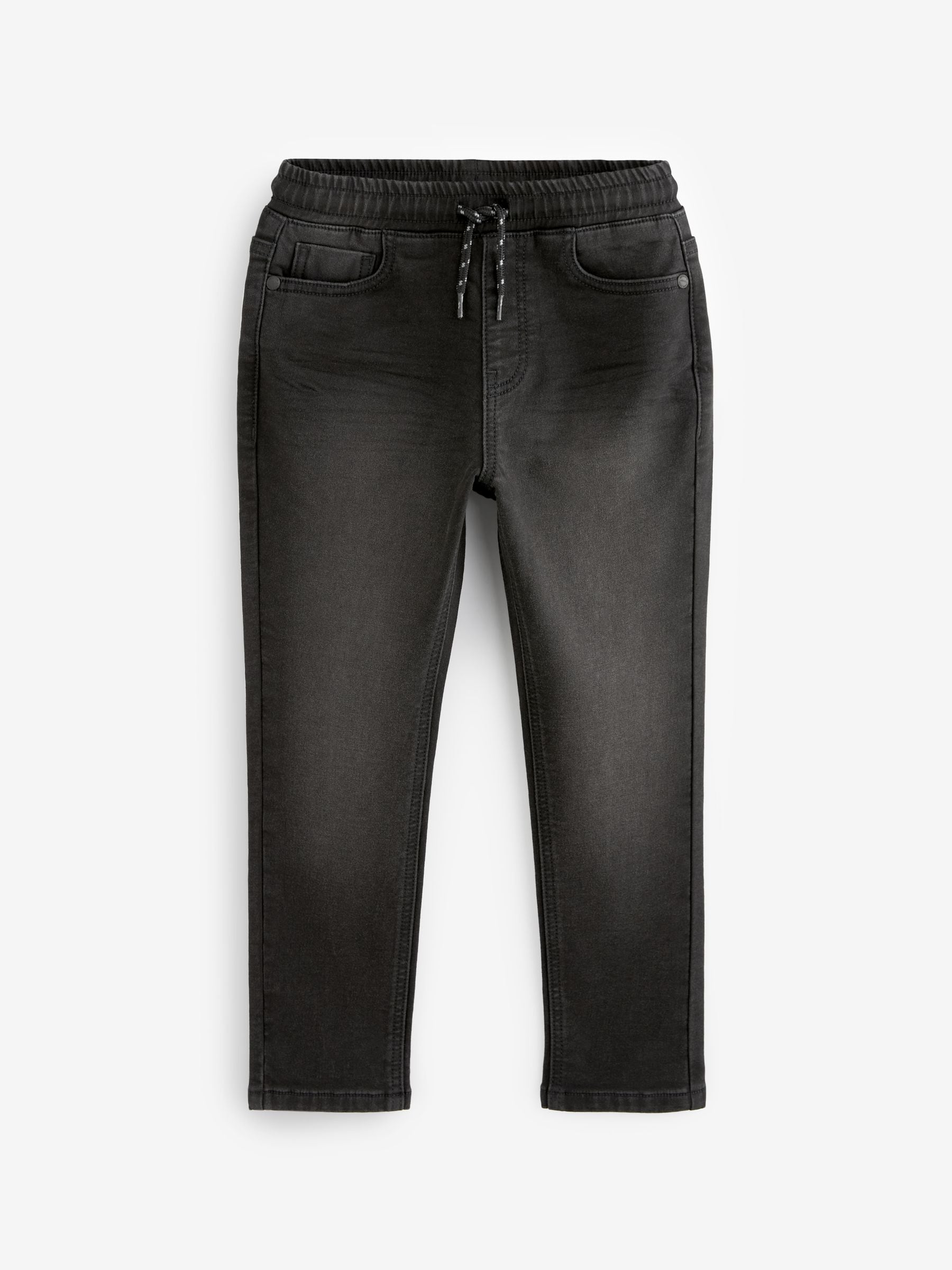 Zwart - Jeans met stretch en elastische taille (3-16 jr)