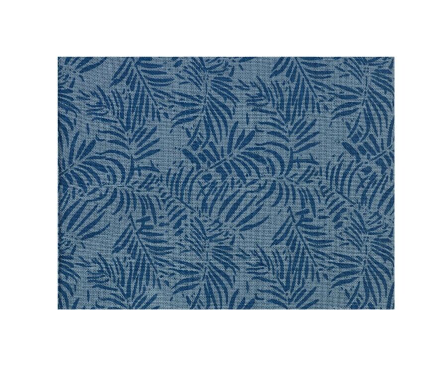 Chemise coton lin homme verte à motif tropical bleu - GOBERT