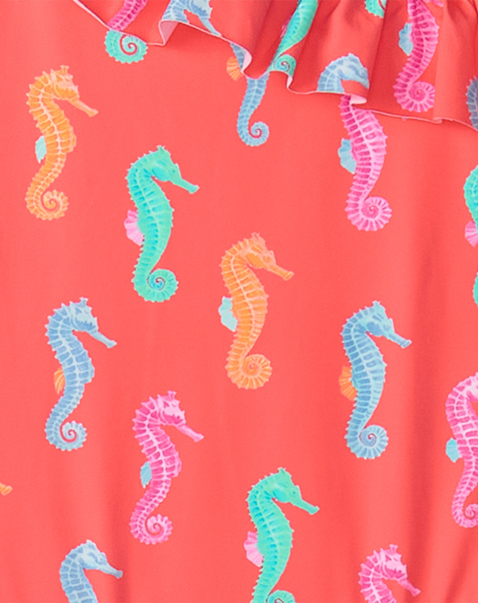 Badeanzug PAINTED SEA HORSES in coral