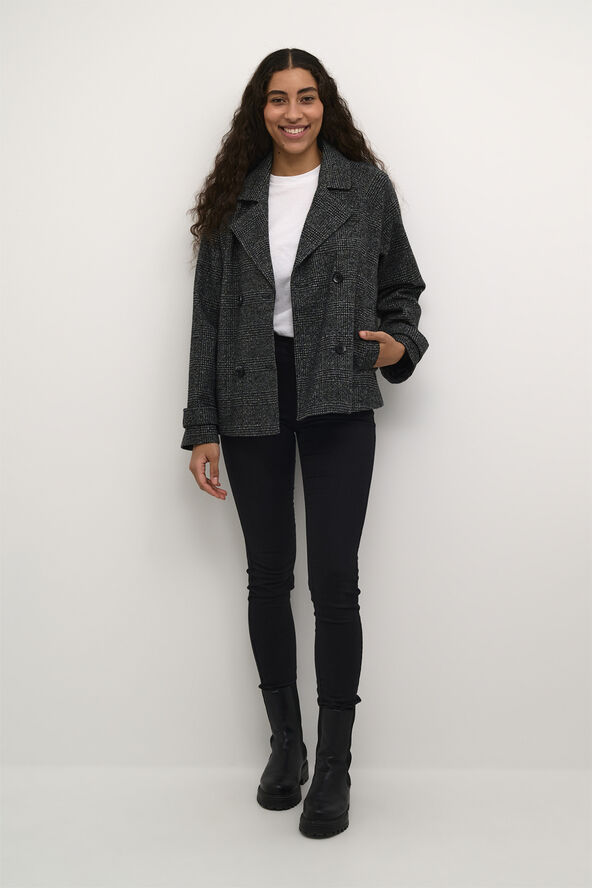 Kaffe KAfabiola Short Jacket Black/grey check