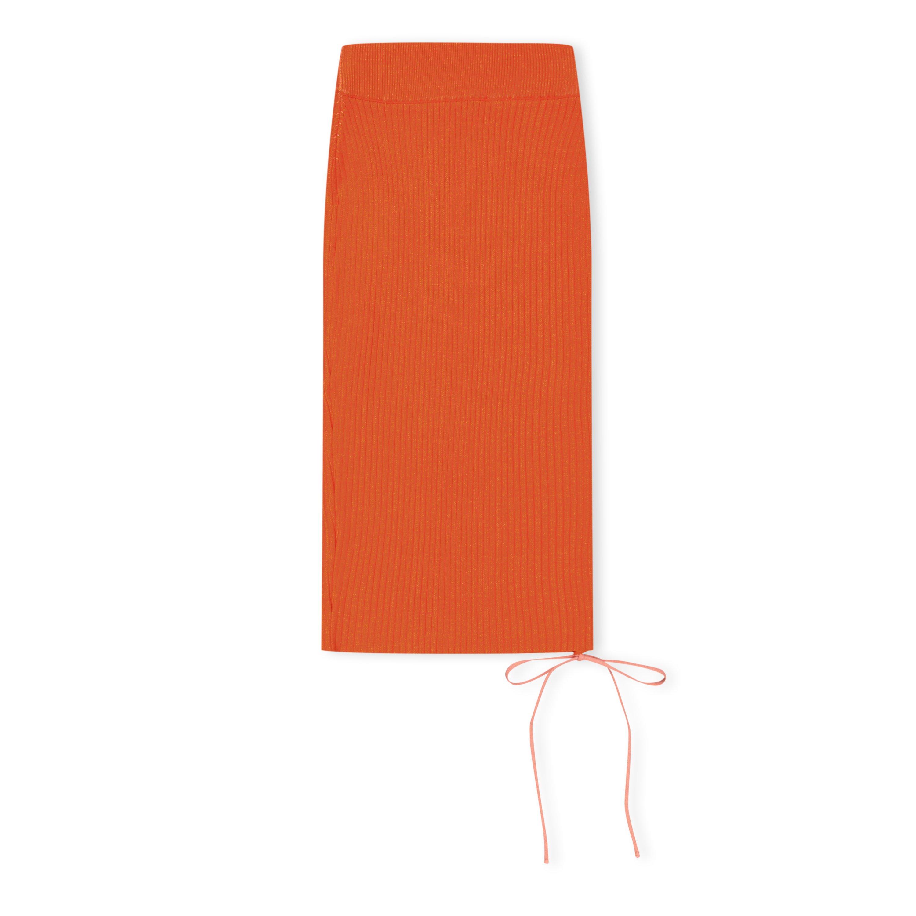Off White Knitted Midi Skirt
