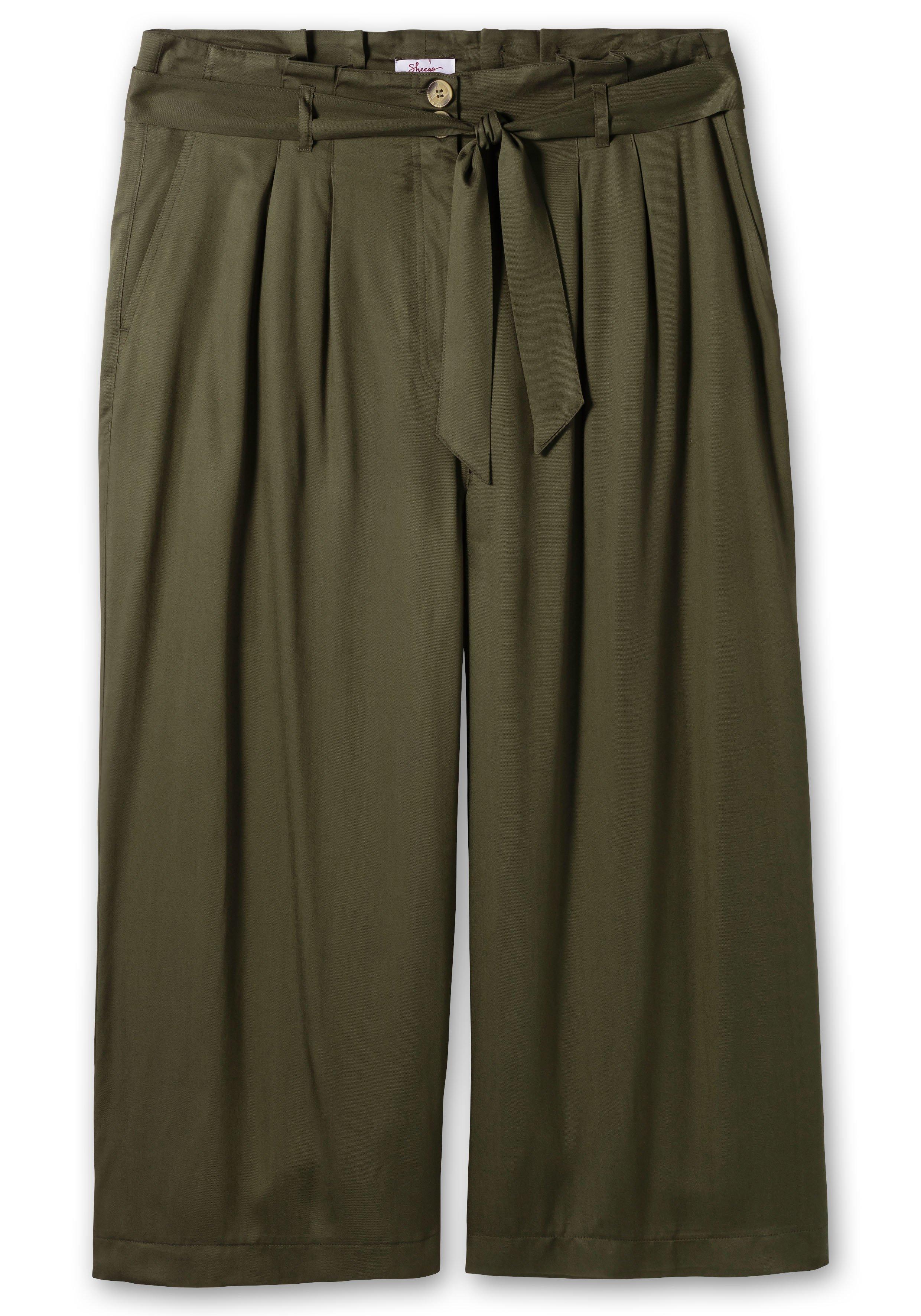 Culotte mit High-Waist-Bund und Stoffgürtel