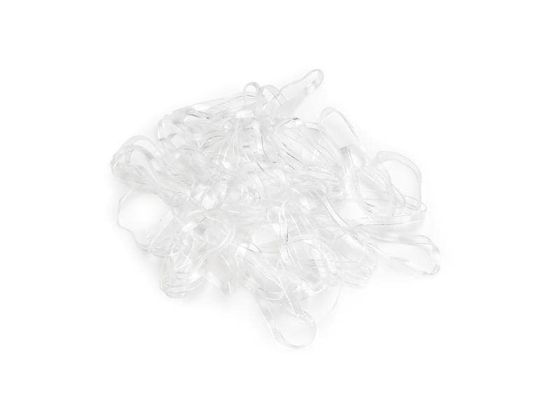 DailyGo Haargummi Silikon 1 cm 120 Stück, transparent Mini-Haargummis aus reissfestem Silikon