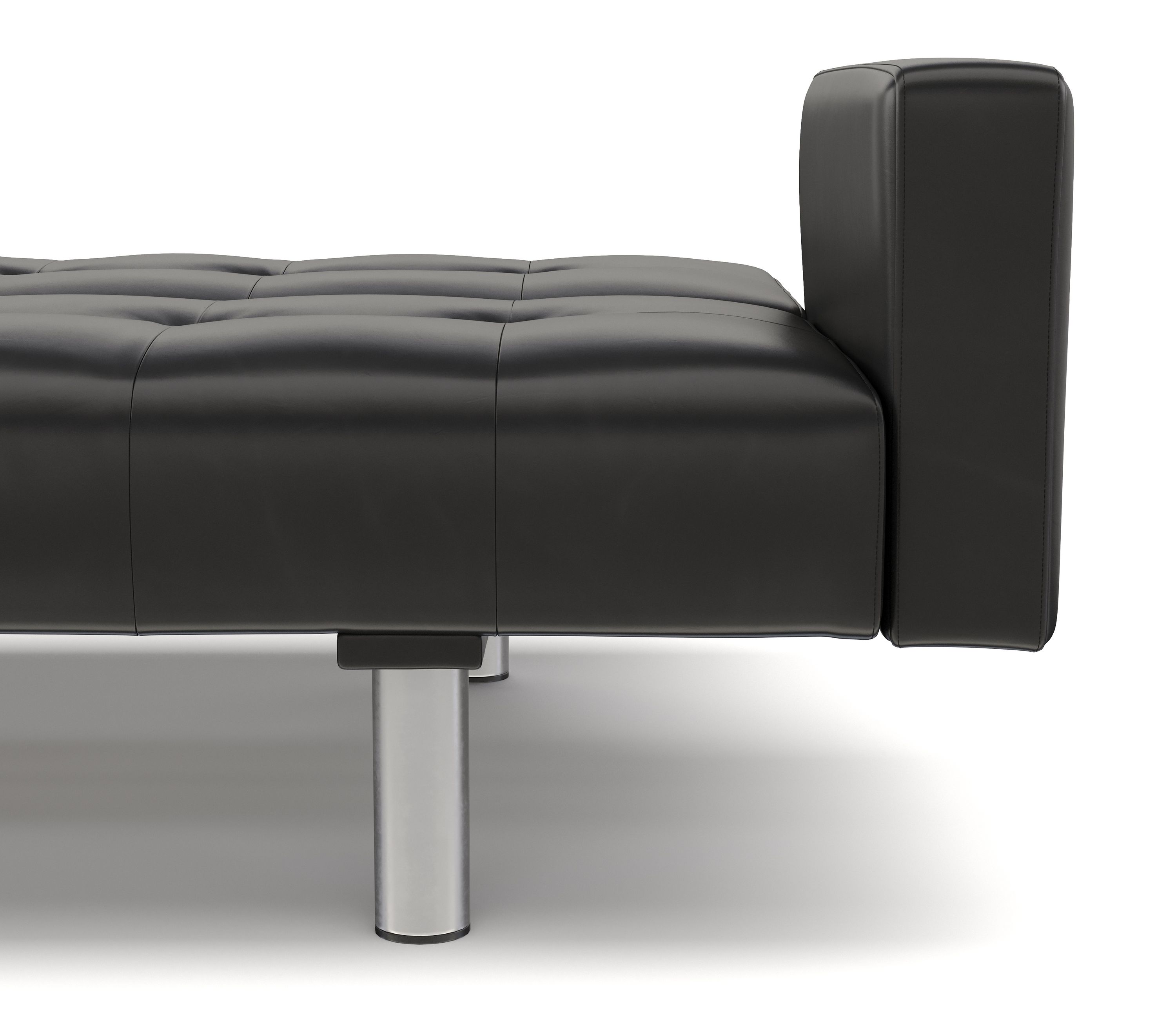 Schlafsofa Leder YALE schwarz