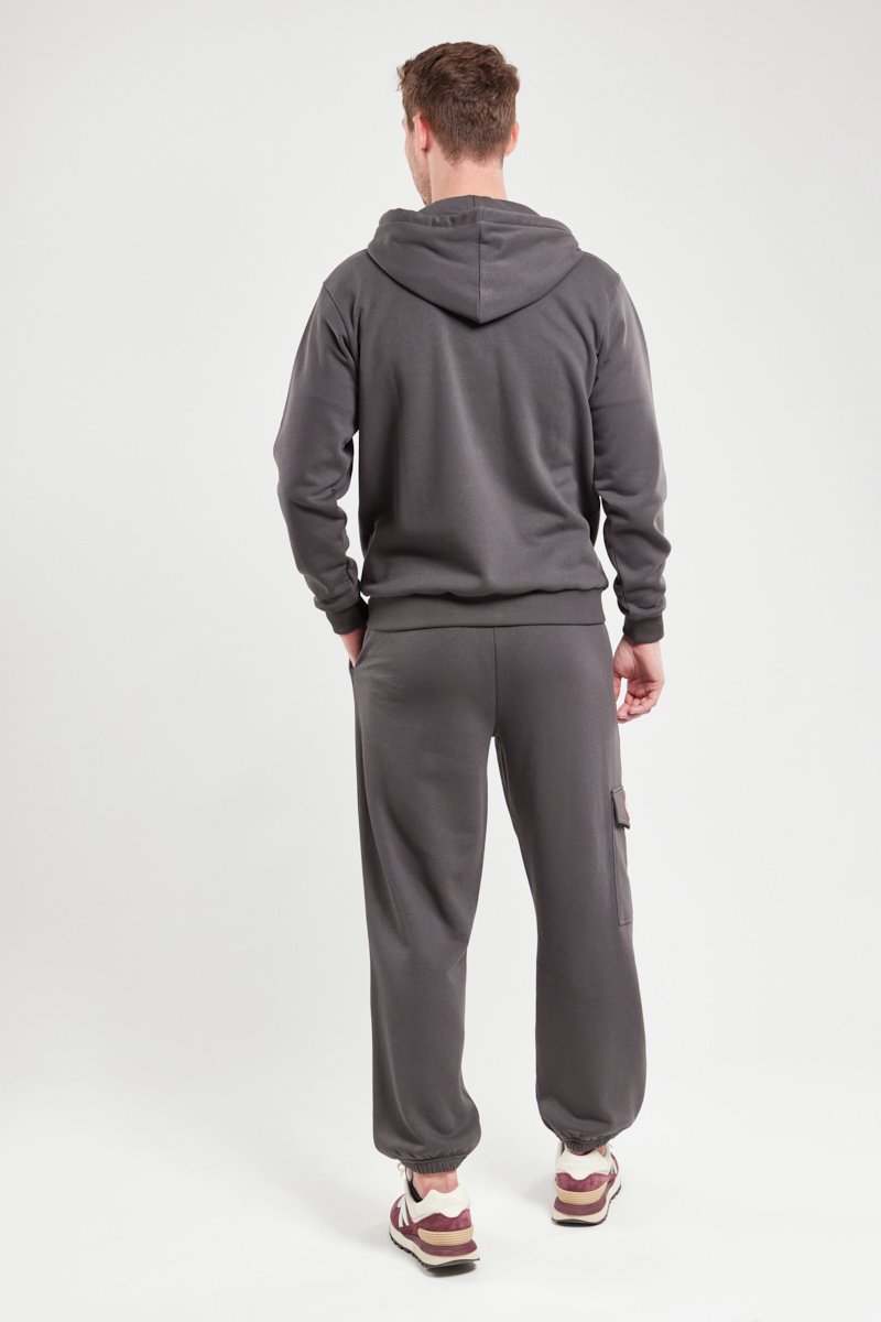 Sweat zippé à capuche - coton