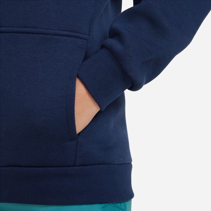 Nike Sweat à Capuche NSW Club Fleece Full Zip - Bleu Marine/Blanc Enfant