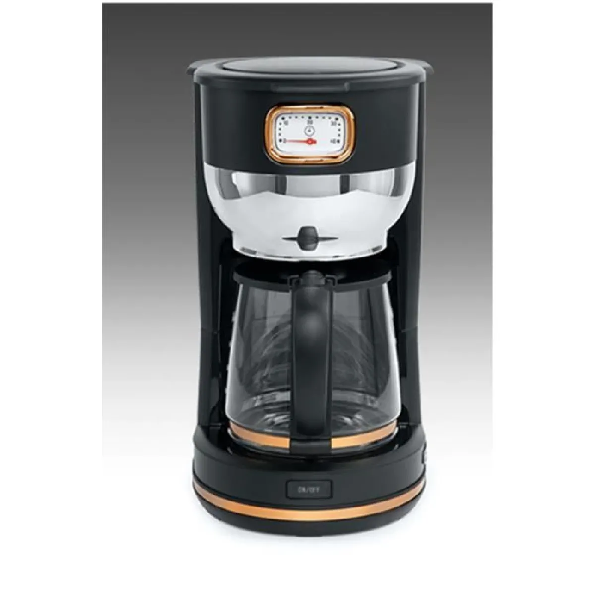 Muse Cafetière Rétro Vintage 1.4 L - 10 Tasses 1000W - Noire Dorée