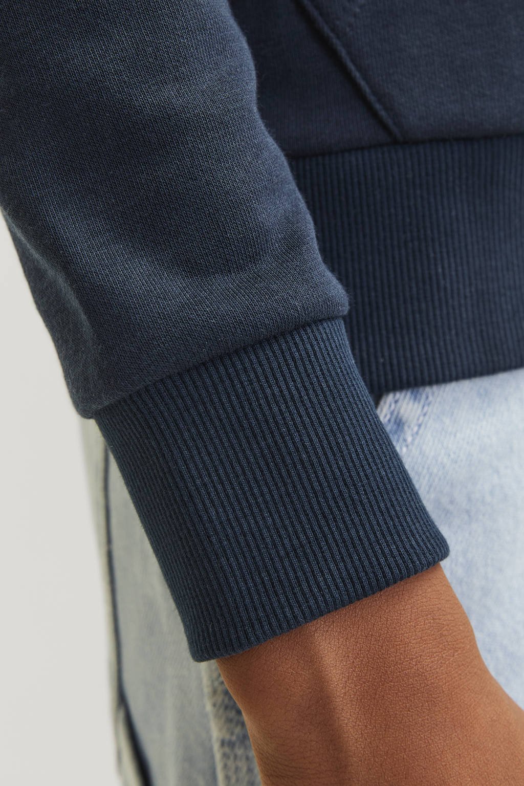 JACK & JONES hoodie JJNOLAN met logo donkerblauw