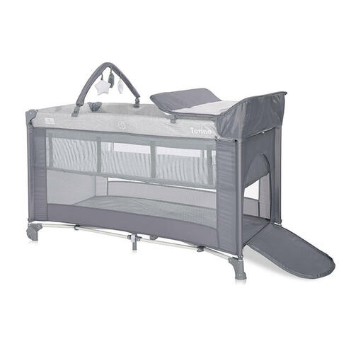 Lit parapluie TORINO 2 hauteurs Gris + accessoires - LORELLI
