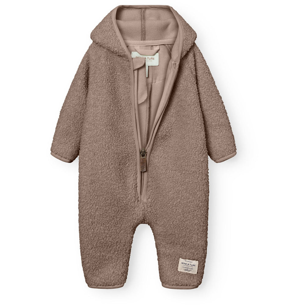 Køb Mini A ture Grey Brown Matadel Teddyfleece Jumpsuit. GRS